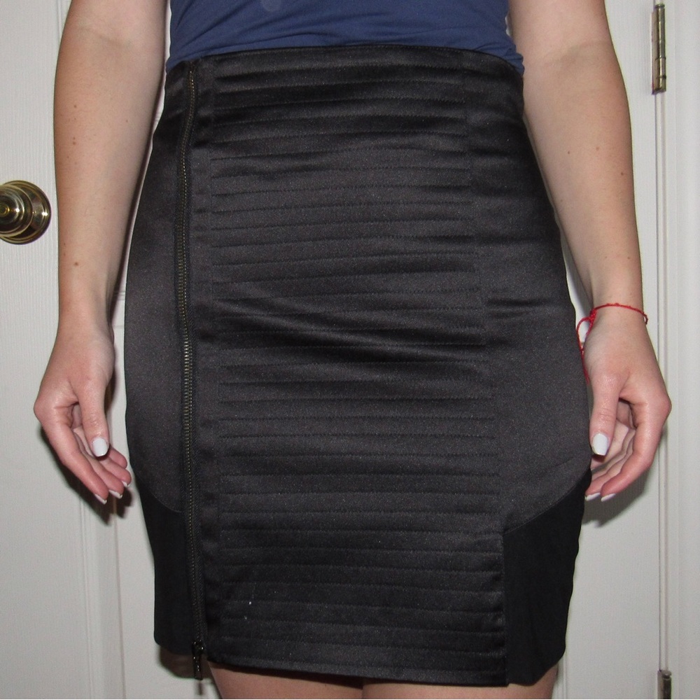 Black edgy pencil skirt